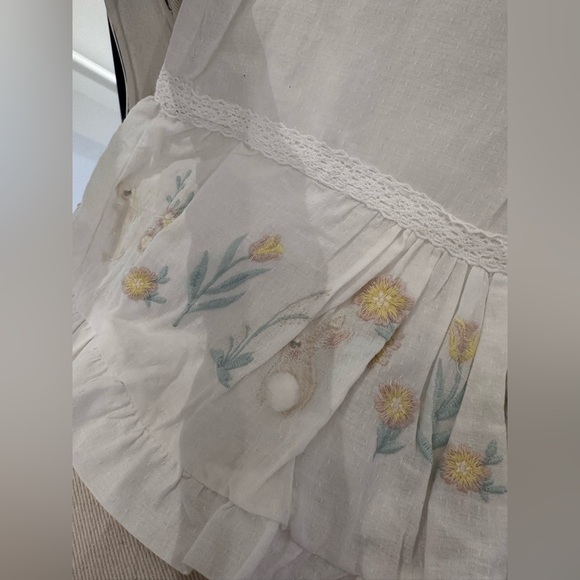 🐰4T 100% Cotton Floral Embroidered Puff Sleeve Spring Bunny Toddler Dress NWT - Picture 12 of 16